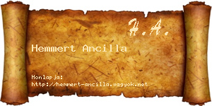 Hemmert Ancilla névjegykártya